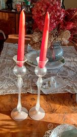 due candelabri in vetro
