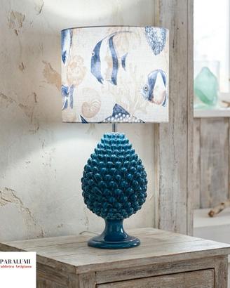 Lampada da tavolo Pigna Ceramica Caltagirone Blu