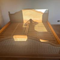 Letto in vimini con doghe alzata regolabile