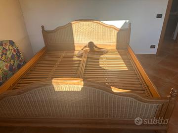 Letto in vimini con doghe alzata regolabile