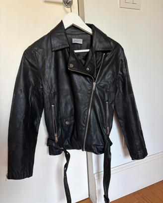 Marella giacca biker donna nera in pelle; moto