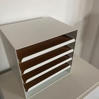 Porta carte da scrivania - 5 scomparti - bianco