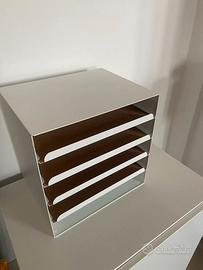 Porta carte da scrivania - 5 scomparti - bianco