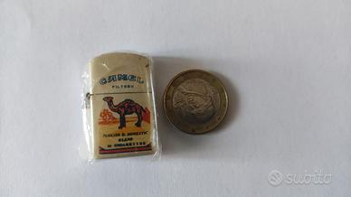 Mini accendino benzina vintage beige marchio noto