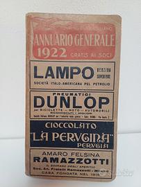 TOURING CLUB ITALIANO ANNUARIO GENERALE 1922