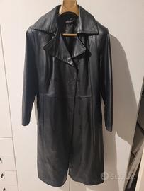 Cappotto Trench Luisa Spagnoli Vera Pelle Nero 48