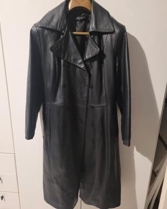 Cappotto Trench Luisa Spagnoli Vera Pelle Nero 48