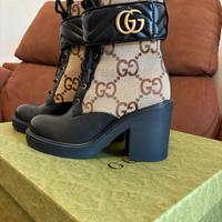 Gucci GG Marmont Leather & Canvas Boots – n. 38