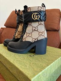 Gucci GG Marmont Leather & Canvas Boots – n. 38