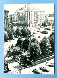 Cartolina epoca sovietica Piazza Puskin Mosca 1963