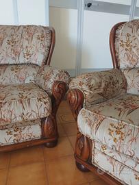 Salotto vintage completo – divano 3 posti + 2 polt