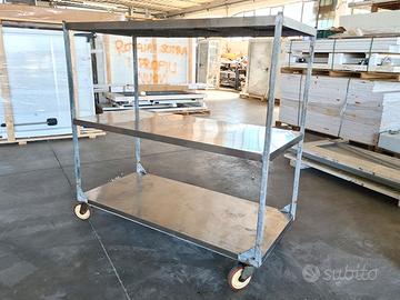 scaffale inox/zincato con ruote usato