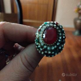 anello in acciaio inox con rubino