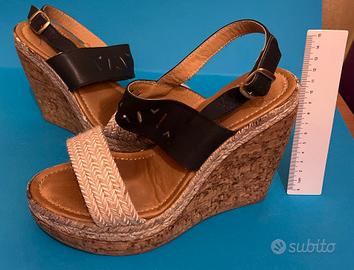 Scarpe con zeppa in sughero