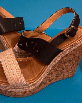 Scarpe con zeppa in sughero