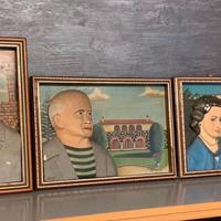 3 quadri a rilievo firmati 1970-Modernariato