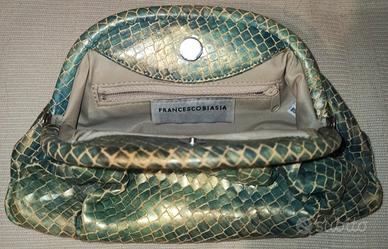 Pochette firmata Francesco Biasia, pelle di pitone
