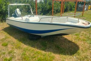 barca vetroresina con pilotina, motore ex30cv