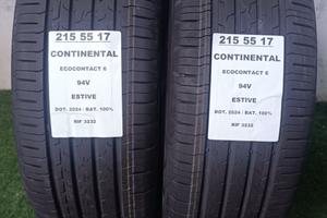 2 GOMME 215 55 17 CONTINENTAL 100% 2024 RIF3232