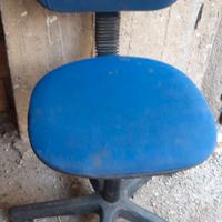 Sedia blu studio con rotelle h80xp42xL40