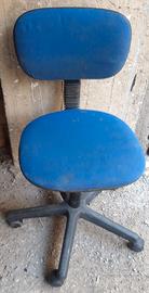 Sedia blu studio con rotelle h80xp42xL40