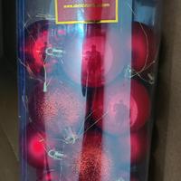 24 palline rosse vari modelli. Decorazione albero 