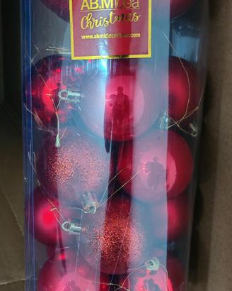 24 palline rosse vari modelli. Decorazione albero 