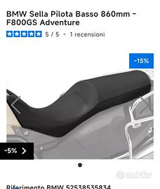 bmw gs 800 Adventure sella originale BMW ribassata