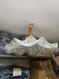 lampadario vintage vetro madreperla anni 7080