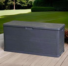 Baule Cassapanca 340 Litri Effetto Legno in Rattan