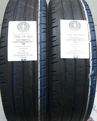 2 GOMME 195 75 16C CONTINENTAL A70475