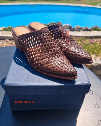 Sabot Frau pelle intrecciata 