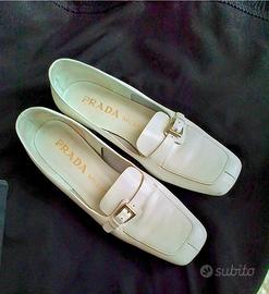 mocassino Prada in pelle  bianco 37 