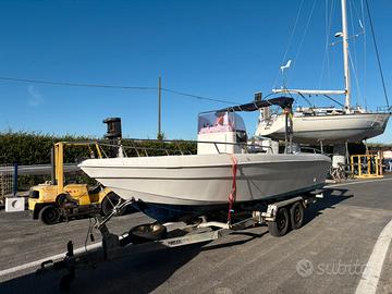 Barca Open 6.90 mt con Honda 90CV 4T e carrello