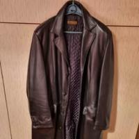 vera pelle giacca lunga uomo tg 52