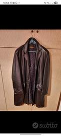 vera pelle giacca lunga uomo tg 52