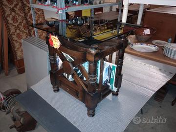 Tavolino Etnico con Piano In Vetro