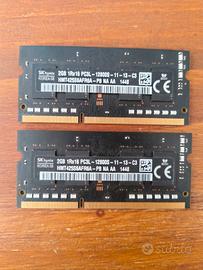 Ram Per Pc Apple 2+2GB DDR3 1600 MHz