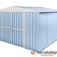 Box in Acciaio da giardino 360x345 cm azzurro