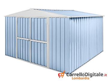 Box in Acciaio da giardino 360x345 cm azzurro