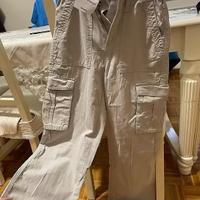 Pantalone donna beige in tessuto estivo Bershka, n