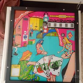 QUADRO LUMINOSO DECORATIVO VETRO FLIPPER  anni 70