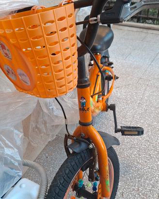 Bicicletta 14" bambino con accessori e rotelle 