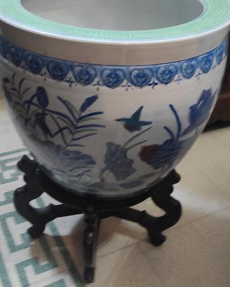 Splendido Vaso "Fishbowl" in Porcellana Cinese con