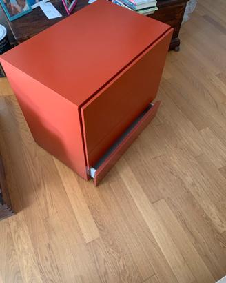 Cassettiera rossa (opaco) legno