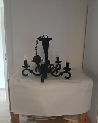 lampadario nero velluto