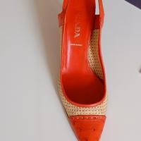 prada - Scarpa con tacco donna pelle di struzzo 