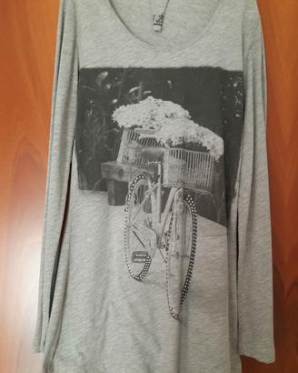 T shirt maniche lunghe grigio Tezenis TG S