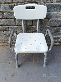 SEDIA PER DOCCIA CON BRACCIOLI ANZIANI E DISABILI