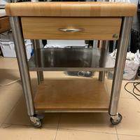 Carrello cucina o sala Legnoart acciaio e legno